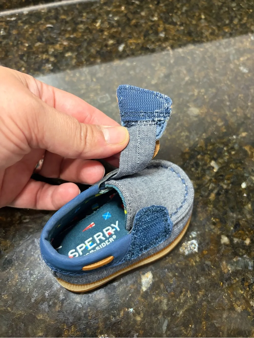SPERRY Top-Sider Blue Chambray Boat Shoes Infant size 1